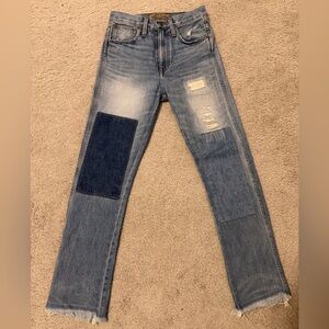 Point Sur Jcrew Blue Straight Leg Jeans with Patchwork